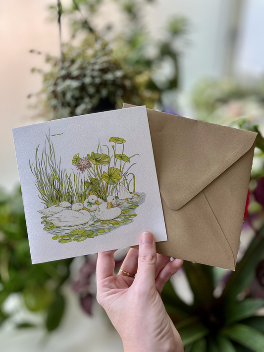 Ducks in the Pond | Greeting Card & Envelope
