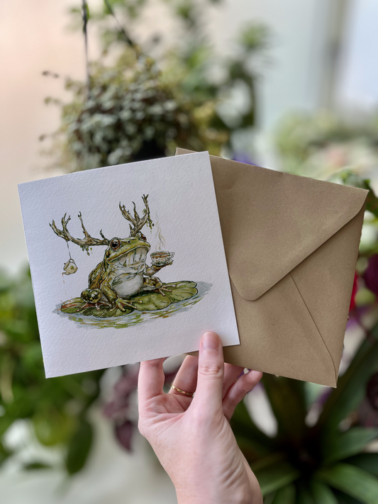 The Toad Guardian | Greeting Card & Envelope - Julia Hope Aspinall - cute animal illustrations