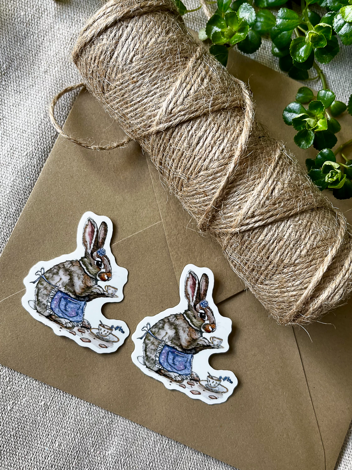 A Bunny's Tea Party | Vinyl Sticker | 2"