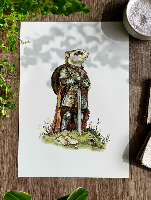 A Valiant Ferret | Art Print