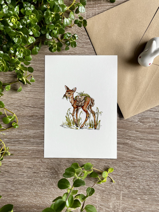 A Fawn's First Snow | Art Print