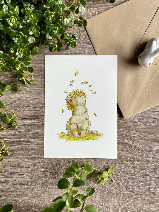 The Sunflower Kitten | Art Print