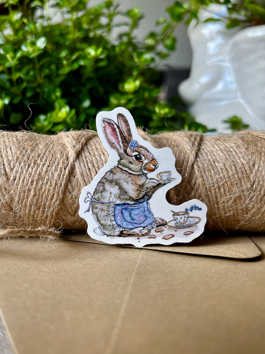 A Bunny's Tea Party | Vinyl Sticker | 2"